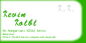 kevin kolbl business card